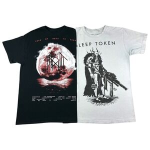Lot of 2 Sleep Token Band T Shirts Men's Medium Take Me Back To Eden Metal Rock